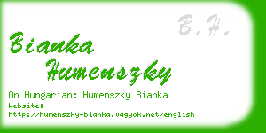 bianka humenszky business card
